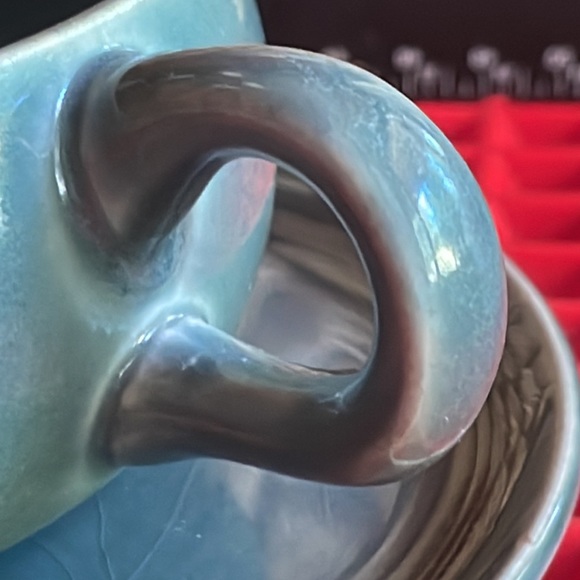 RUSSEL WRIGHT by STEUBENVILLE BY ANTIQUE BLUE-GREEN TEACUP AND SAUCER - Picture 2 of 13